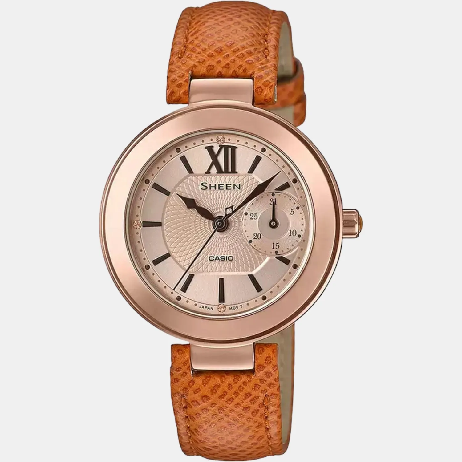 Sheen Women's Chronograph Leather Watch SX216 - SHE-3051PGL-7AUDF