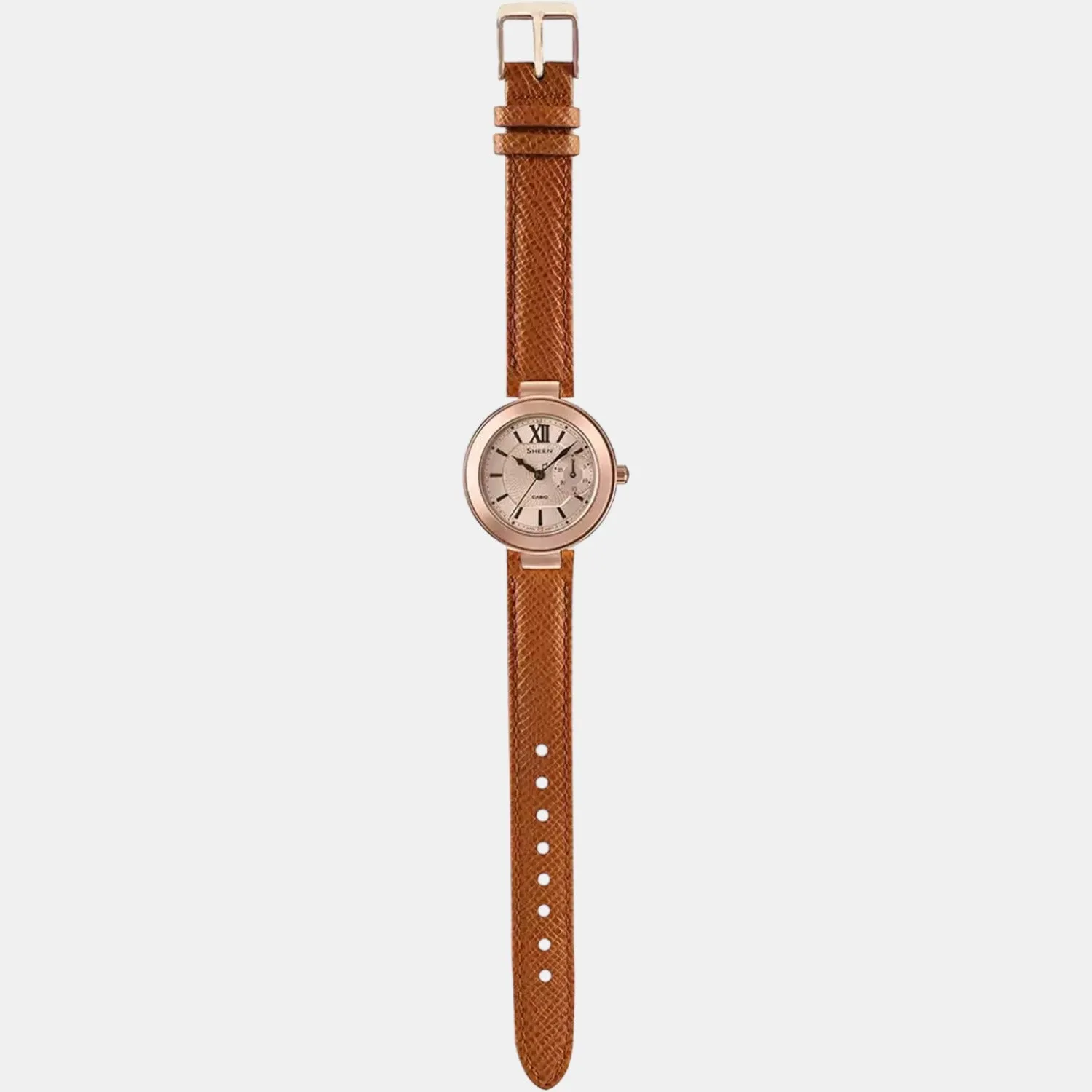 Sheen Women's Chronograph Leather Watch SX216 - SHE-3051PGL-7AUDF