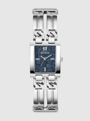 Silver Mod Denim Dial Link Watch