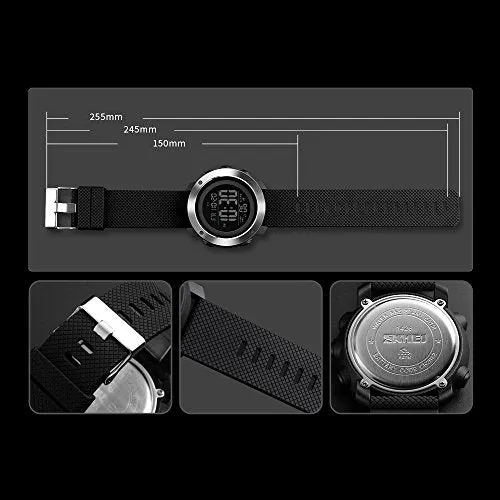 SKMEI Black Digital Black Dial Sports Men's and Boy's Watch