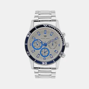 Sophisticated Silver Chronograph Men Stainless Steel Watch 1036C-M1503