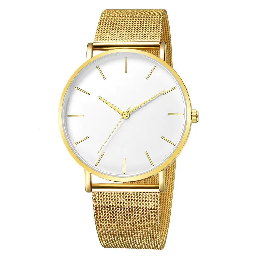 Stone Gold Plain Wrist Watch with Bracelet - Set of 5