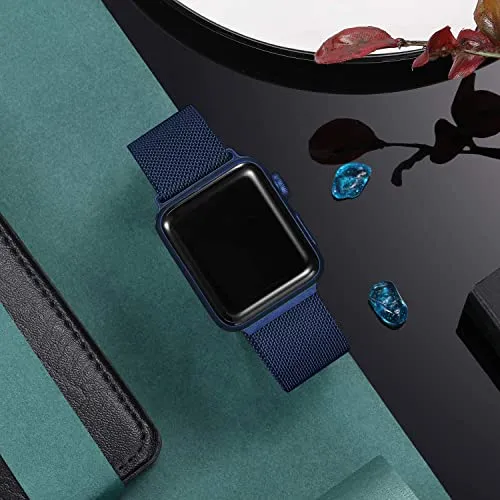 TIMDO Compatible with Apple Watch Band 38mm 40mm 41mm Series SE 8/7/6/5/4/3/2/1, Stainless Steel Bracelet Strap with Unique Magnet Lock -Rose Gold