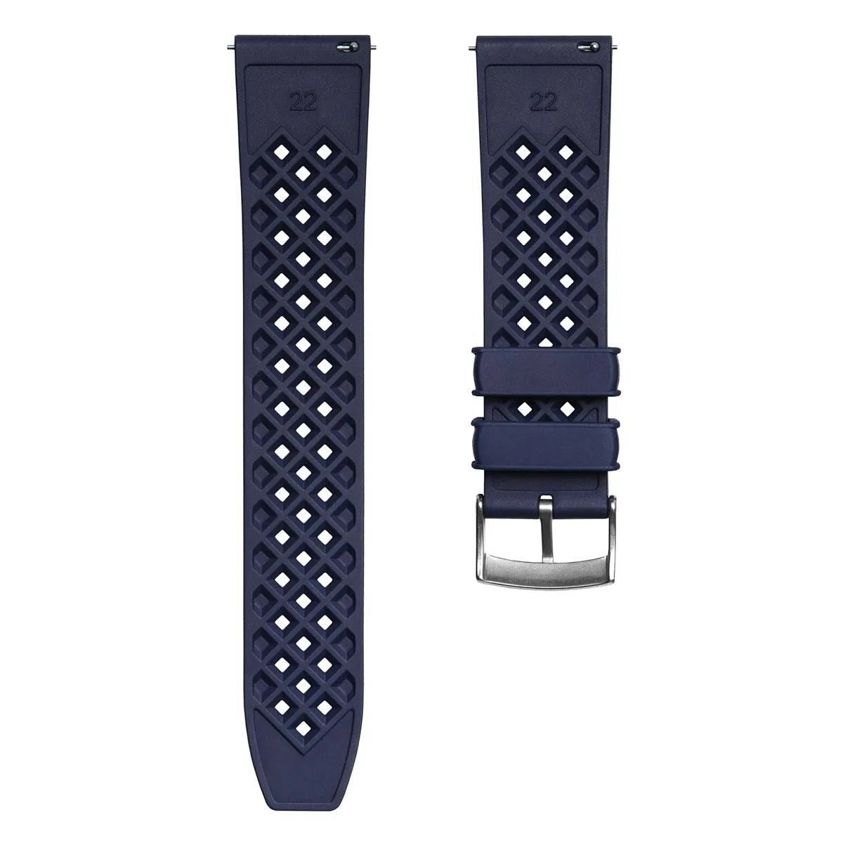 Tropical Ocean FKM Fluoro Rubber Watch Strap - Black