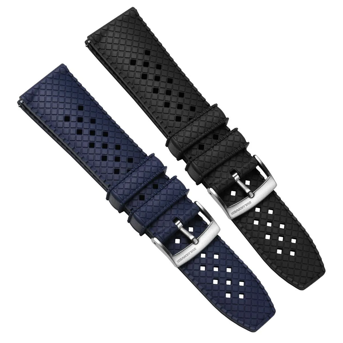 Tropical Ocean FKM Fluoro Rubber Watch Strap - Black