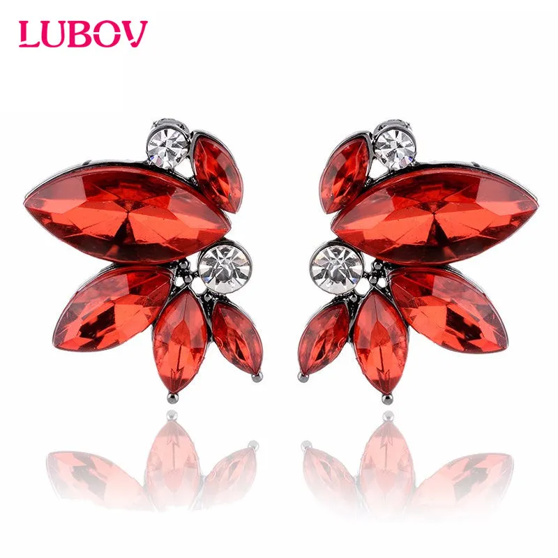 Unique Symmetrical Acrylic Opal Stone Stud Earrings for Woman Personality Statement Fashion Jewelry Christmas Gift for Girls