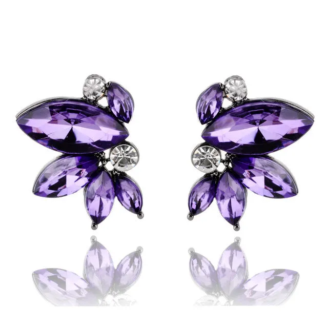 Unique Symmetrical Acrylic Opal Stone Stud Earrings for Woman Personality Statement Fashion Jewelry Christmas Gift for Girls