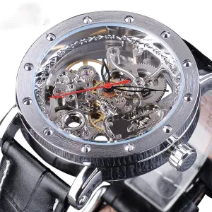 Unique Transparent Machine Automatic Style Men Wristwatches