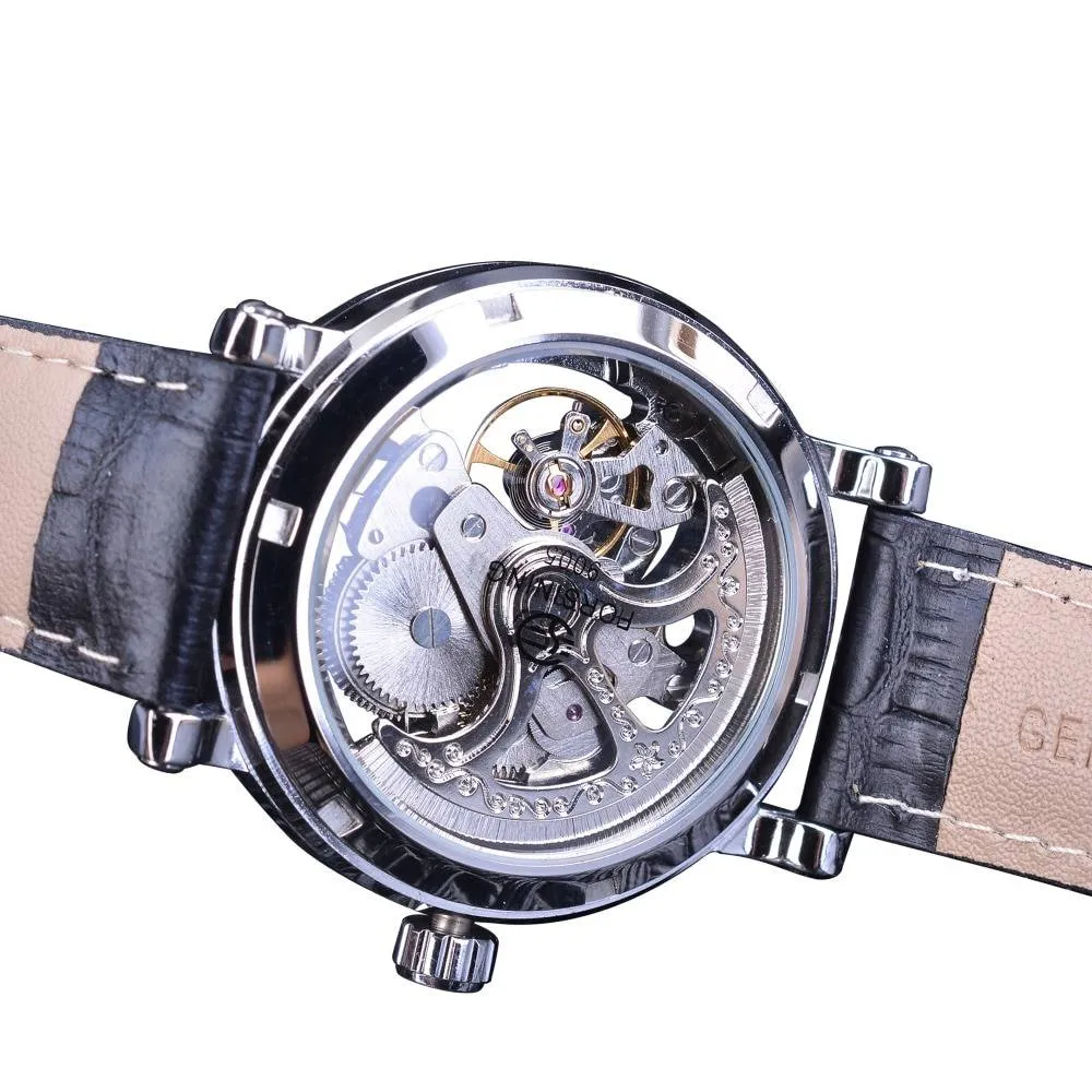 Unique Transparent Machine Automatic Style Men Wristwatches