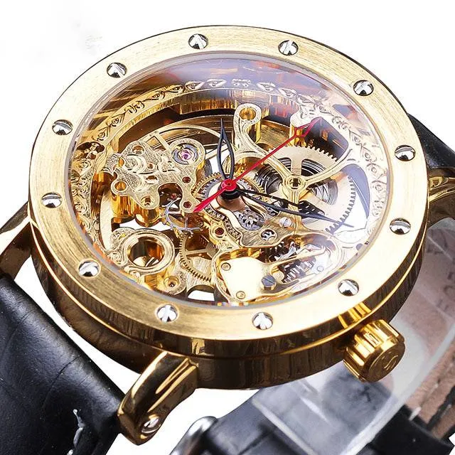 Unique Transparent Machine Automatic Style Men Wristwatches