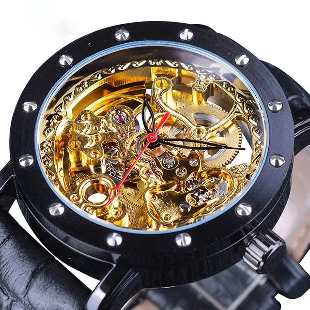 Unique Transparent Machine Automatic Style Men Wristwatches