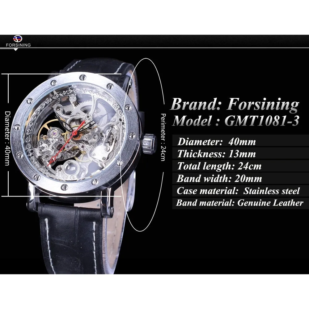 Unique Transparent Machine Automatic Style Men Wristwatches