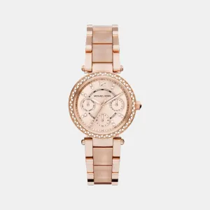 Women's Rose Gold Stainless Steel Chronograph Watch MK6110